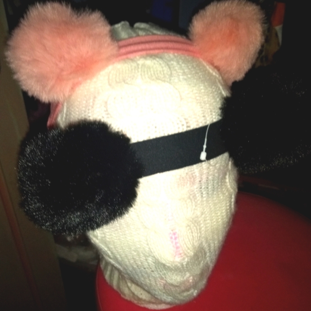 2 faux fur Minnie ears headbands